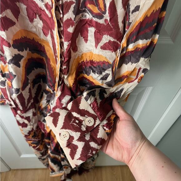 Farm Rio Cream Toucans Scarf Maxi Dress S - Picture 5 of 10